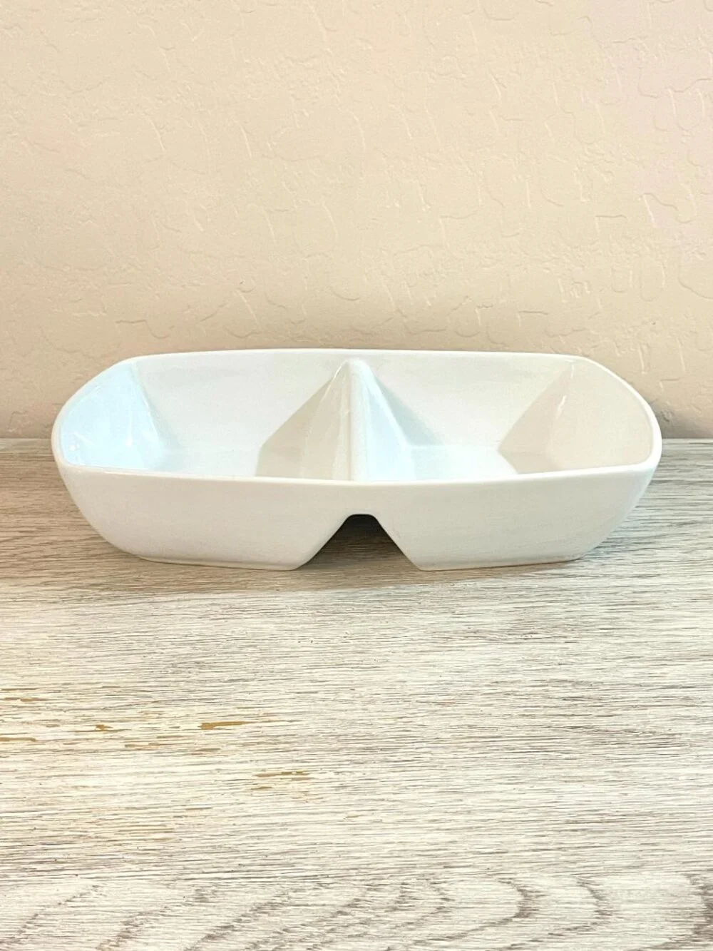 Target Home Divided Serving Dish 2 Section Serving Bowl White Porcelain